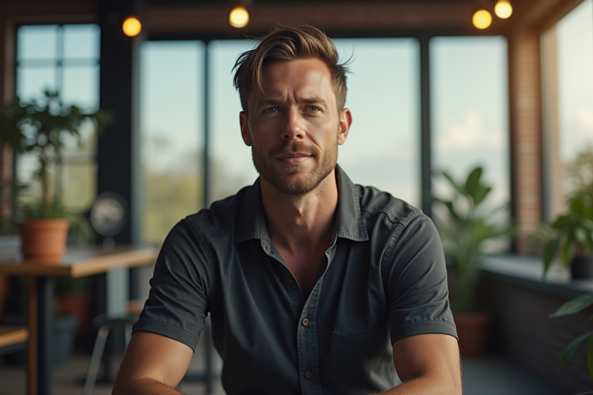 Bo Brinkman en studio de film moderne avec lumière naturelle