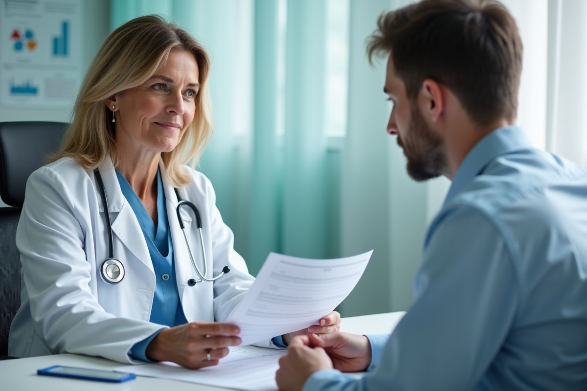 Docteur et patient en consultation dans un hôpital
