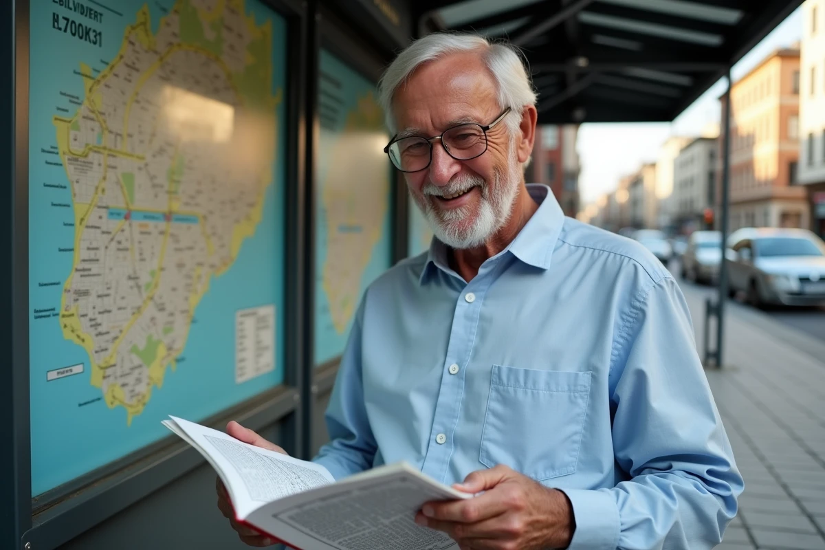 Homme âgé résolvant un mots croisés à l